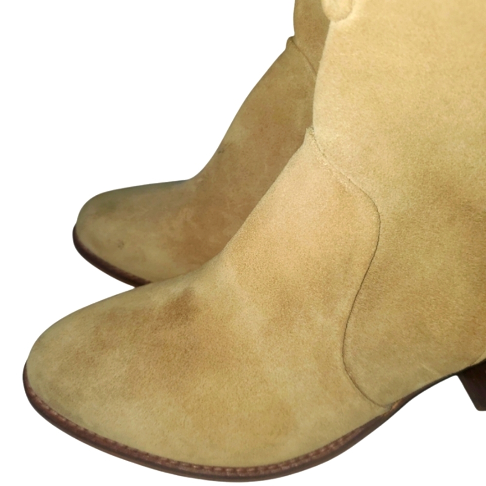 URBAN OUTFITTERS Boro Tan Suede Western Pull-on Stacked Heel Ankle Boots NEW 9 - Picture 5 of 16